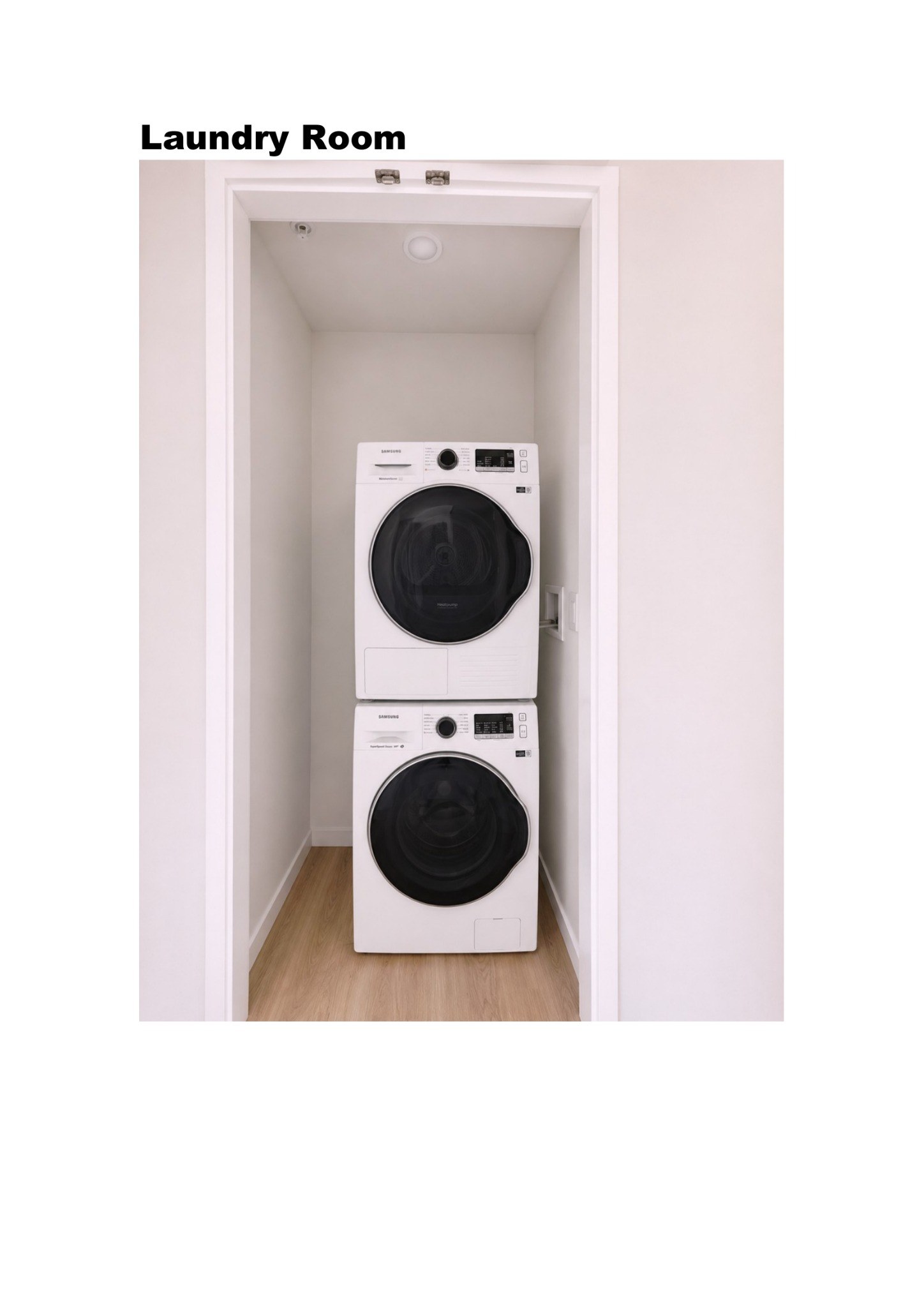 Stacked washer and dryer