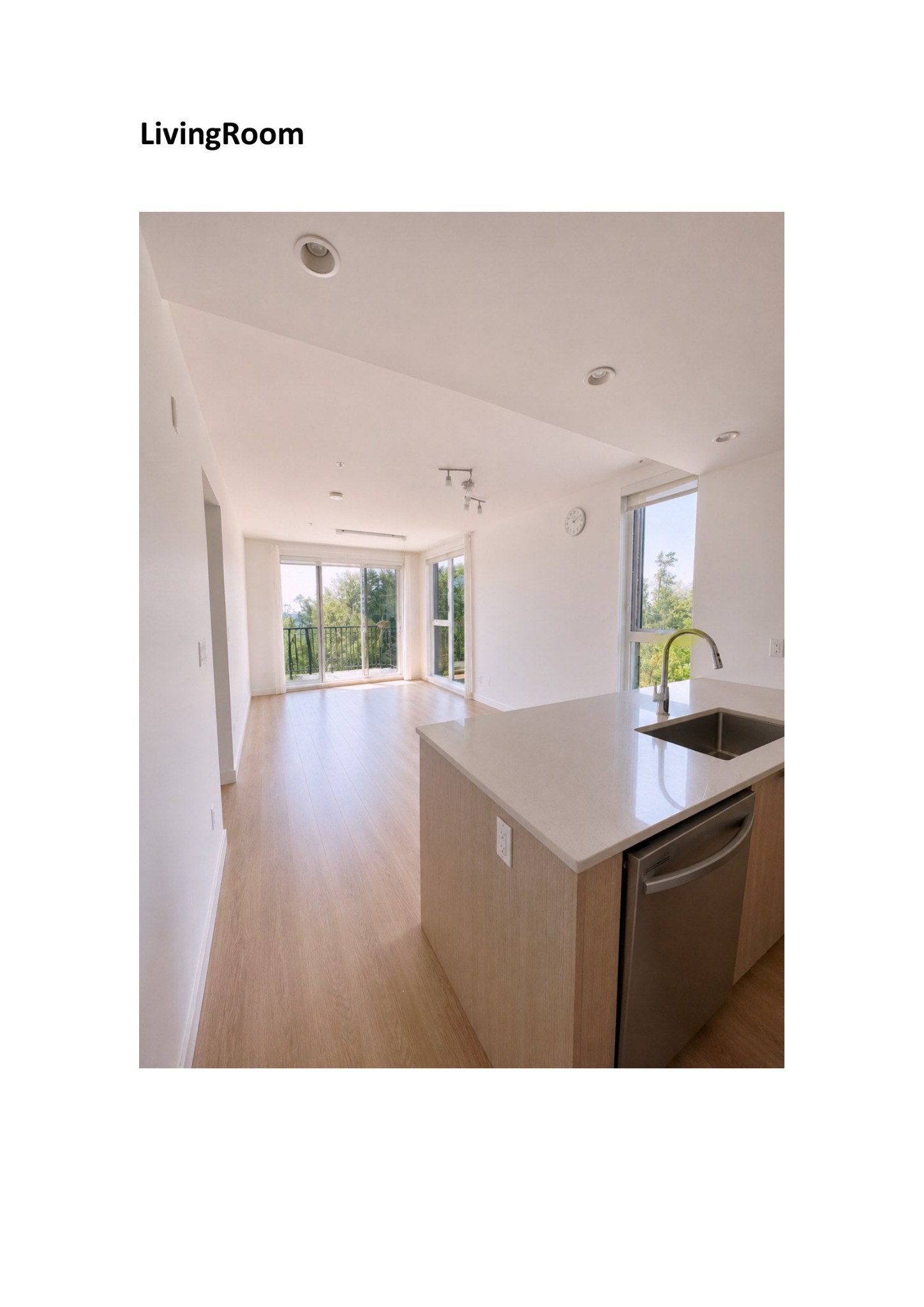 Open living and dining area